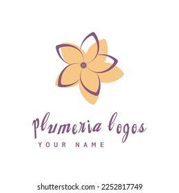 Beauty plumeria icon flowers design illustration symbol