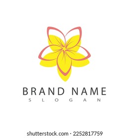 Beauty plumeria icon flowers design illustration symbol