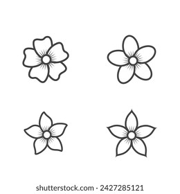 Beauty plumeria icon flowers design illustration Template