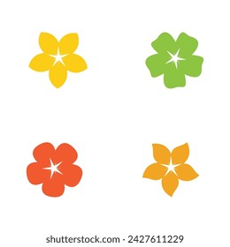 Beauty plumeria icon flowers design illustration Template