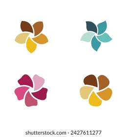 Beauty plumeria icon flowers design illustration Template