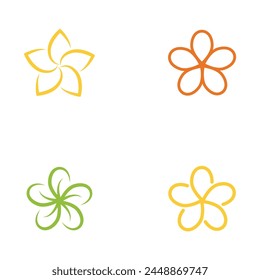 Beauty plumeria icon flowers design illustration Template