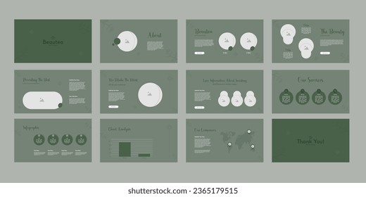 beauty powerpoint presentation design vector illustrator  - Shutterstock ID 2365179515