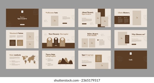 beauty powerpoint presentation design vector illustrator  - Shutterstock ID 2365179517