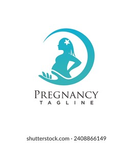 Beauty pregnant design logo vector illustration idea concept