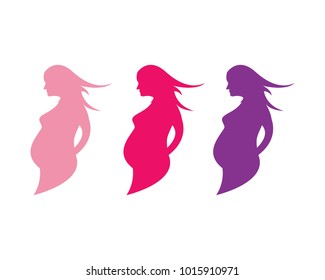 beauty pregnant women vector icon template