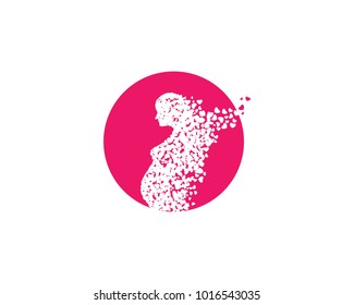 Beauty pregnant women vector icon template
