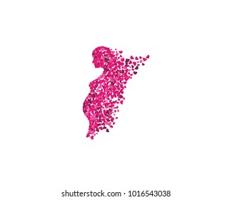 Beauty pregnant women vector icon template