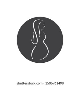 beauty pregnant women vector icon template