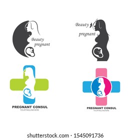 beauty pregnant women vector icon template