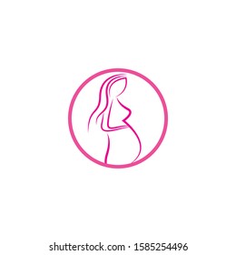 Beauty pregnant women vector icon template