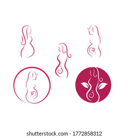 beauty pregnant women vector icon template