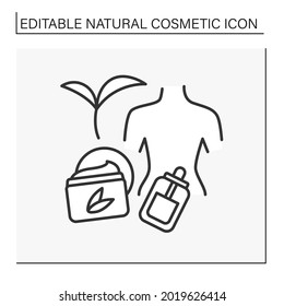 Beauty procedure line icon. Serum for body moisturizing. Body cream, care and cosmetology.Natural cosmetic concept. Isolated vector illustration. Editable stroke