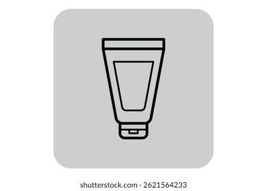 Beauty product container against simple gray background