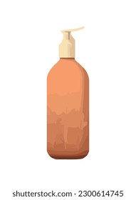 Beauty product container with dispenser icon isolated