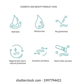 Beauty product, cream, mask cosmetic and beauty tretment icon set for web, packaging design. Vector stock illustration isolated on white background. EPS10