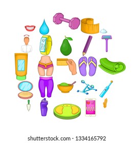 Beauty product icons set. Cartoon set of 25 beauty product vector icons for web isolated on white background