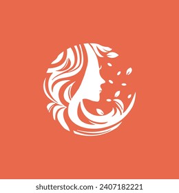 Beauty Product Lady Woman face Hear Nature Care Spa Salon Logo