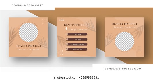 Beauty product skincare Makeup Salon square banner collection Square Flyer Template Design