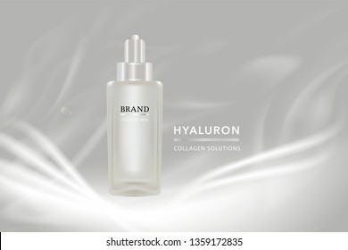 Beauty product, white cosmetic container with advertising background ready to use, luxury skin care ad, illustration vector.