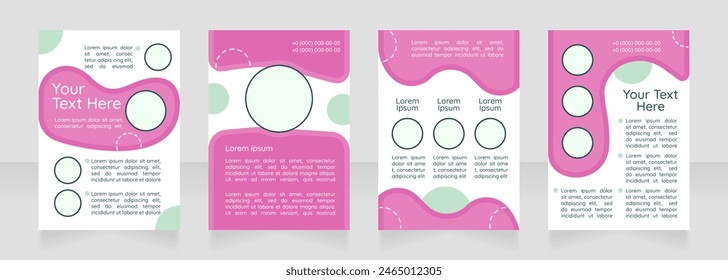 Presentación de productos de belleza en blanco folleto diseño de diseño. Conjunto de Plantillas de póster de Vertical con espacio de copia vacío para texto. Colección de informes corporativos prefabricados. Páginas de papel de folleto editables