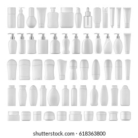 Beauty products set for body on white background. 3D illustration. - Shutterstock ID 618363800