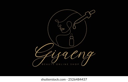 Beauty products shop logo design vector template