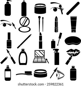 beauty products symbols set