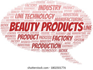 Beauty Products word cloud create with text only.