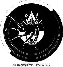 Beauty queen in circle logo