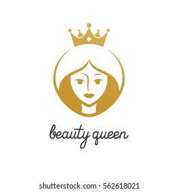 Beauty Queen With Crown Logo