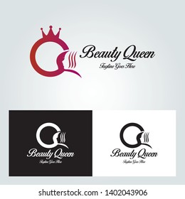 Beauty queen logo design template. Letter q logo. Vector illustration