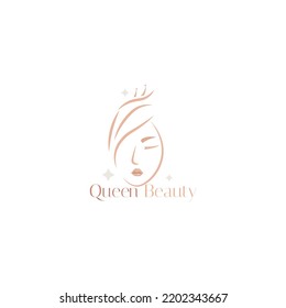 beauty queen modern logo design for salons, makeovers, hair stylists