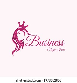 Beauty Queen Vector Logo Design