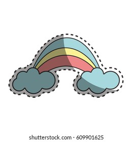 beauty rainbow with clouds image