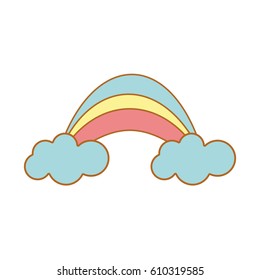 beauty rainbow with clouds image