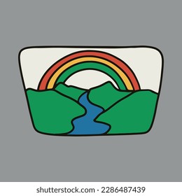 Beauty rainbow and nature graphic illustration vector art t-shirt design