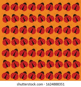Beauty Red Lady bug background with orange color
