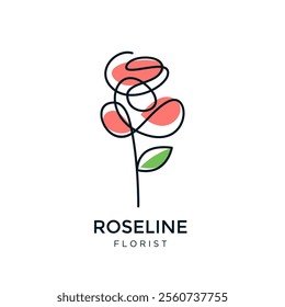 Beauty red rose logo icon design vector illustration