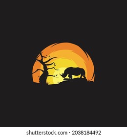 Beauty Rhino in the Sunset logo