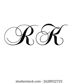 Logotipo inicial del monograma de Beauty RK
