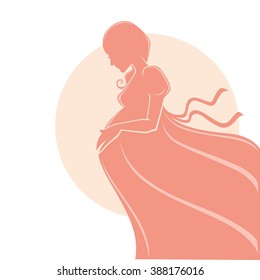 beauty and romantic pregnant woman 