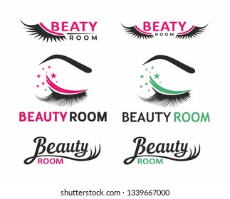 beauty room logo set vector