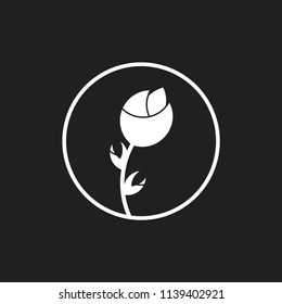 beauty rose in circle logo vector 