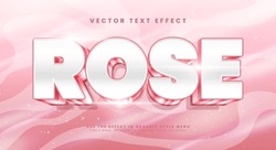 Beauty Rose Editable Text Style Effect. Vector Text Effect With Glowing Luxury Concept.