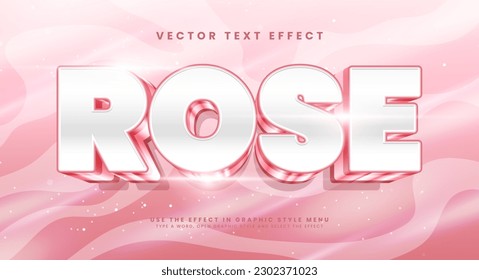 Beauty rose editable text style effect. Vector text effect with glowing luxury concept.