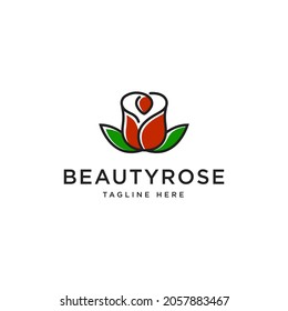 Beauty rose flower Logo Design