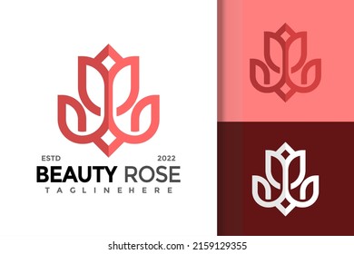 Beauty Rose Logo Design Vector Template