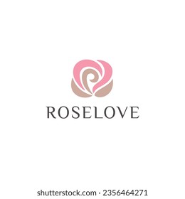 diseño del logo de la rosa de belleza. Ilustración vectorial belleza forma de rosa y amor. diseño de logotipo moderno icono vectorial