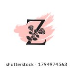 Beauty Rose logo vector logo design template, feminine Z sign line petal beauty salon. Flower Z Letter Icon.